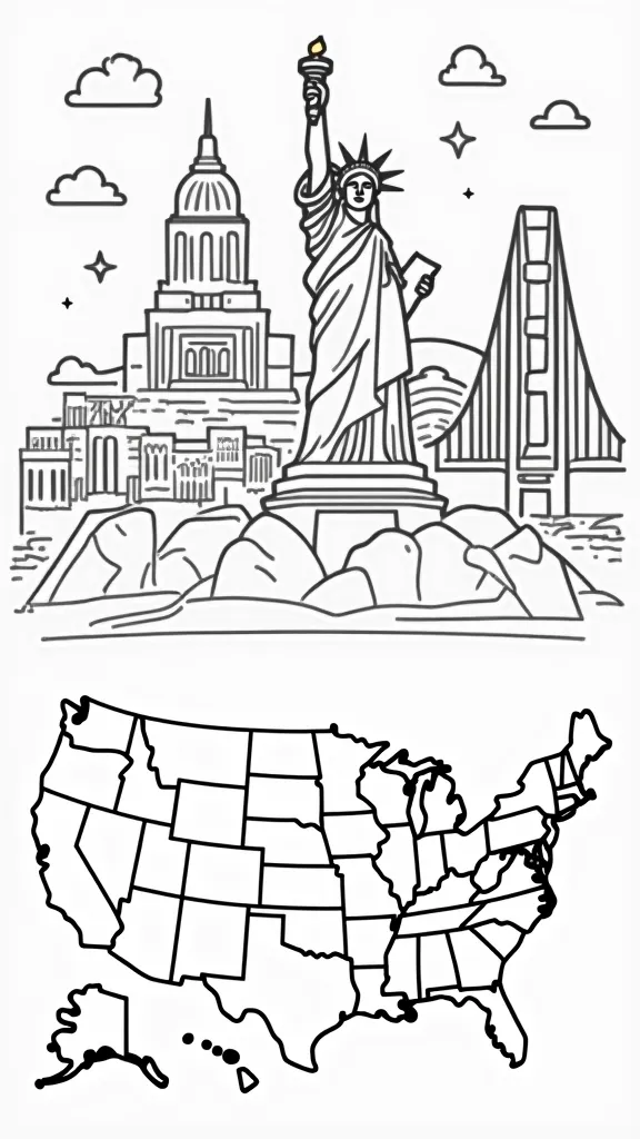 coloring pages of united states